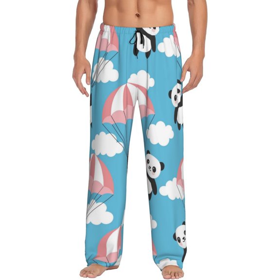 Disketp Panda Flying In The Sky Men'S Pajama Pants - Ultra Soft Fleece Sleep And Lounge Pants (Size: S-Xxl)