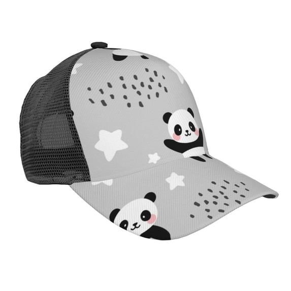 Disketp Pandas Print Trucker Hat Men Women - Mesh Baseball SnapBack Cap