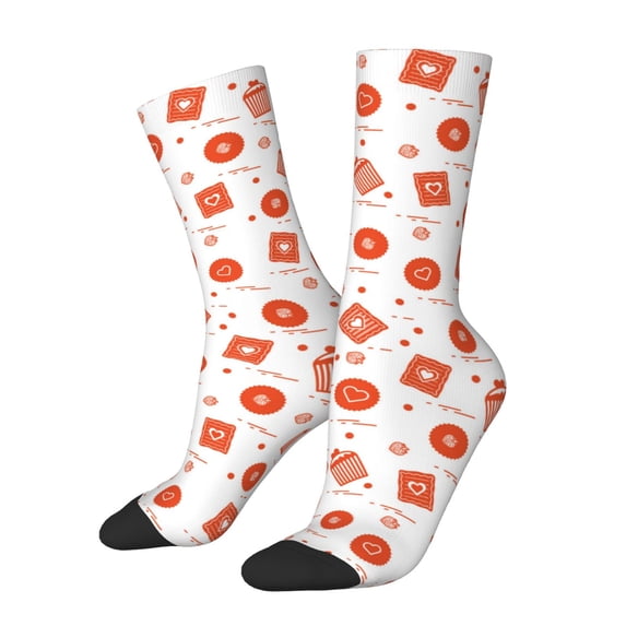 Disketp Pastry Unisex Crew Socks Lightweight Breathable Ventilation Ankle Socks, Mid-calf socks for Daily