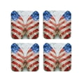 thumbnail image 1 of Disketp Patriotic Butterfly Floral Funny Coasters,4 Pcs Leather Coasters with Holder, Perfect Housewarming Hostess Gifts,Protect Furniture from Water Marks Scratch and Damage-Square, 1 of 6