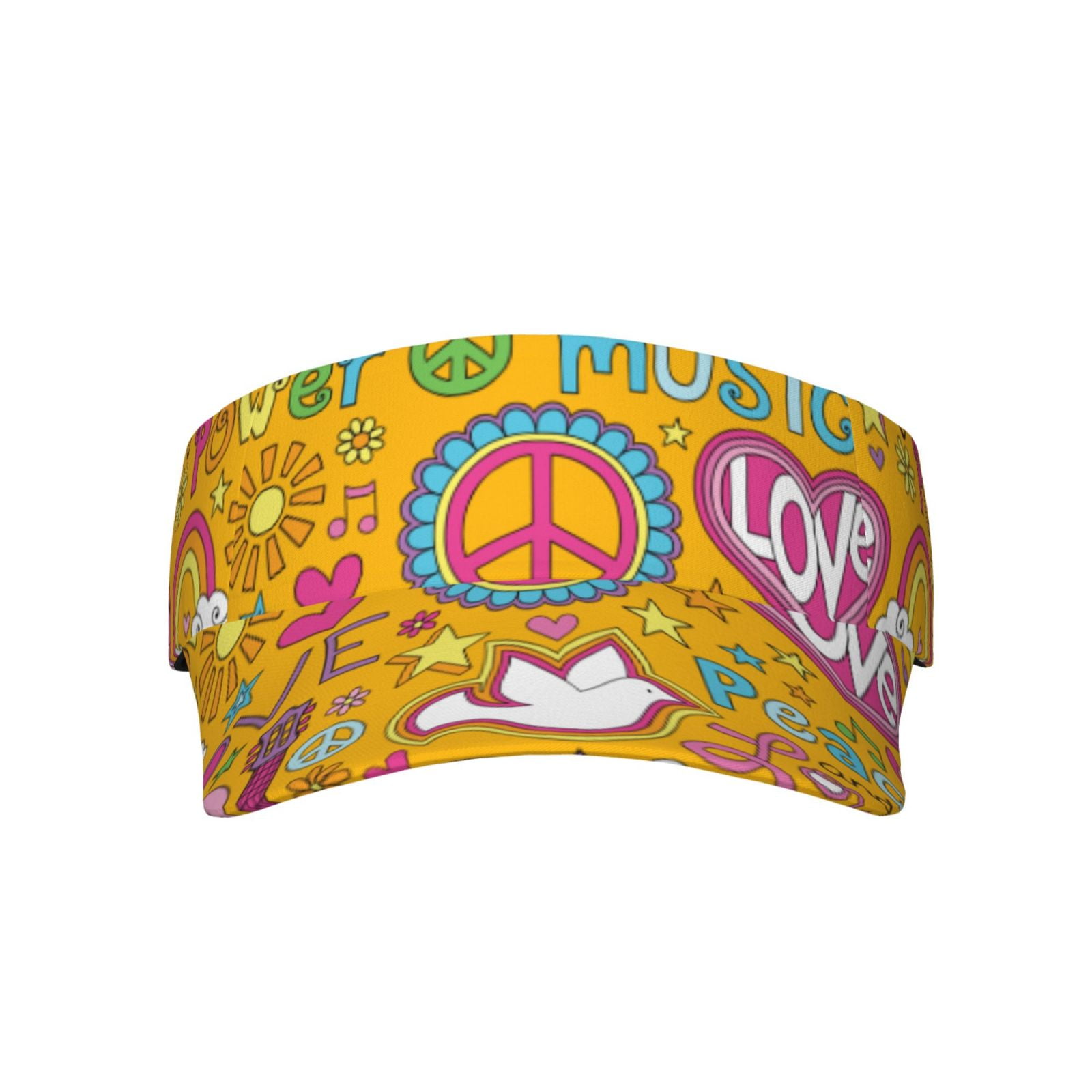 Disketp Peace Love And Dove Flower Power Sun Visors for Women Men