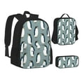 thumbnail image 1 of Disketp Penguin Large Capacity Backpack Lunch Bag Pencil Case Combination 3 Piece Set for Student, 1 of 7