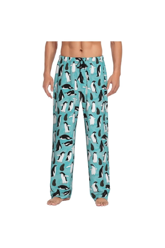 Penguins Men's Pajama Pants - Ultra Soft Fleece Sleep and Lounge Pants (Size: S-XXL)-Medium