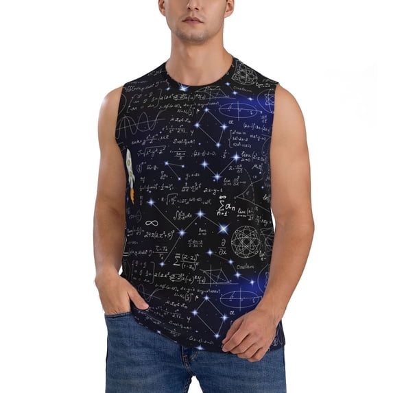 Disketp Physical Formulas Sleeveless Tshirts For Men, Muscle Shirts For Men Dry Fit Tank Top-Small