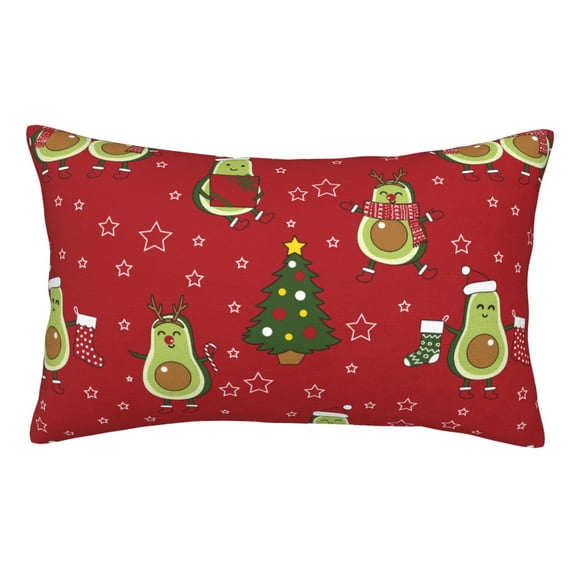 Disketp Pillow Covers Avocado Christmas Pattern Throw Pillow Case Cushion Covers,Cushion For Bedroom,Couch,Home-16"X24"