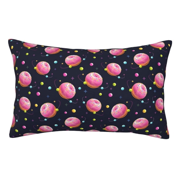 Disketp Pillow Covers Cartoon Donut Planets Pattern Throw Pillow Case Cushion Covers,Cushion For Bedroom,Couch,Home-16"X24"