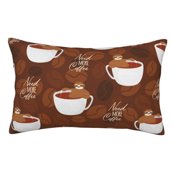 Disketp Pillow Covers Cute Sloths Bear Relaxing In Coffee Cup Pattern Throw Pillow Case Cushion Covers,Cushion For Bedroom,Couch,Home-16"X24"