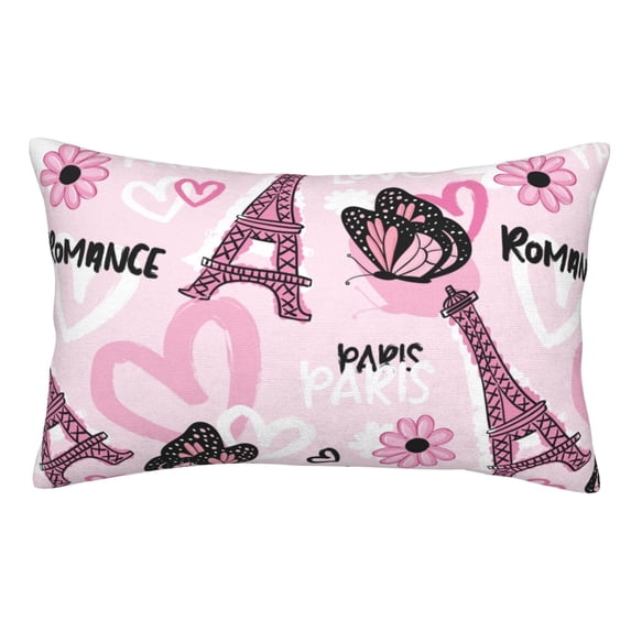 Disketp Pillow Covers Eiffel Tower And Butterflies Pattern Throw Pillow Case Cushion Covers,Cushion For Bedroom,Couch,Home-20"X30"