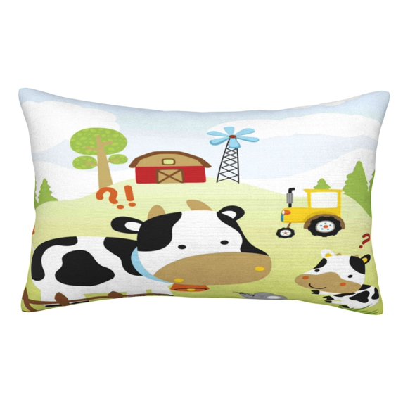 Disketp Pillow Covers Farmfield With Cute Animals Pattern Throw Pillow Case Cushion Covers,Cushion For Bedroom,Couch,Home (Pillow core not included)-14"X20"