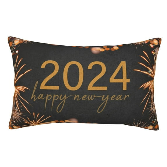 Disketp Pillow Covers Happy New Year 2024 Pattern Throw Pillow Case Cushion Covers,Cushion For Bedroom,Couch,Home-20"X30"
