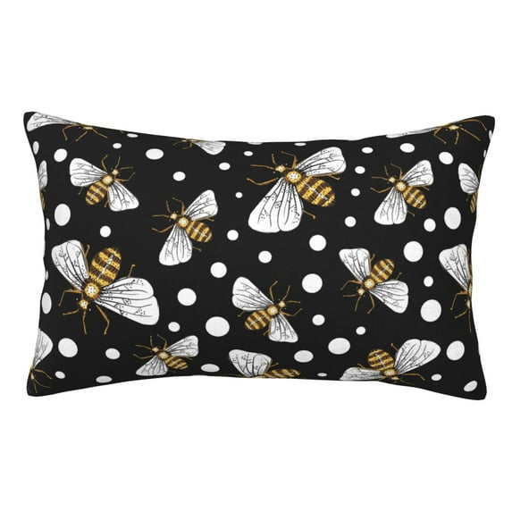Disketp Pillow Covers Honey Bees At Night Pattern Throw Pillow Case Cushion Covers,Cushion For Bedroom,Couch,Home-16"X24"