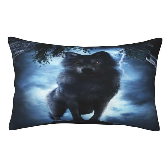 Disketp Pillow Covers Night Scene Of Wolves Pattern Throw Pillow Case Cushion Covers,Cushion For Bedroom,Couch,Home-16"X24"