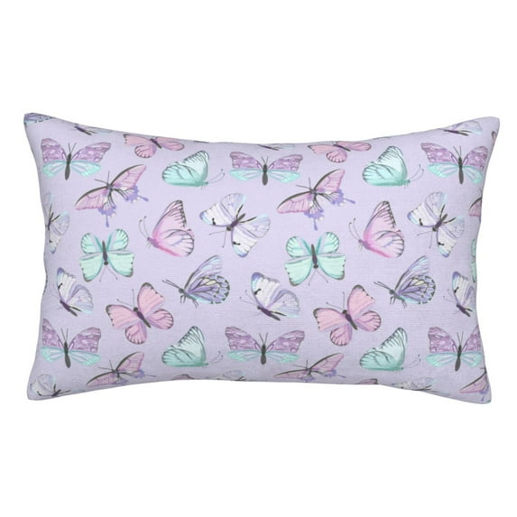 Disketp Pillow Covers Purple Butterfly Pattern Throw Pillow Case Cushion Covers,Cushion For Bedroom,Couch,Home-14"X20"