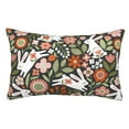 thumbnail image 1 of Disketp Pillow Covers Rabbits On Floral Pattern Throw Pillow Case Cushion Covers,Cushion For Bedroom,Couch,Home-14"X20", 1 of 8