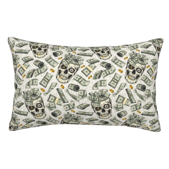 Disketp Pillow Covers Skull With Cash Pattern Throw Pillow Case Cushion Covers,Cushion For Bedroom,Couch,Home-14"X20"