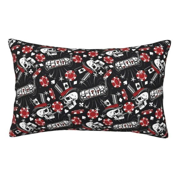 Disketp Pillow Covers Vintage Skull Casino Pattern Throw Pillow Case Cushion Covers,Cushion For Bedroom,Couch,Home-16"X24"