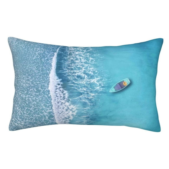 Disketp Pillow Covers Waves And Boats On The Beach Pattern Throw Pillow Case Cushion Covers,Cushion For Bedroom,Couch,Home-14"X20"