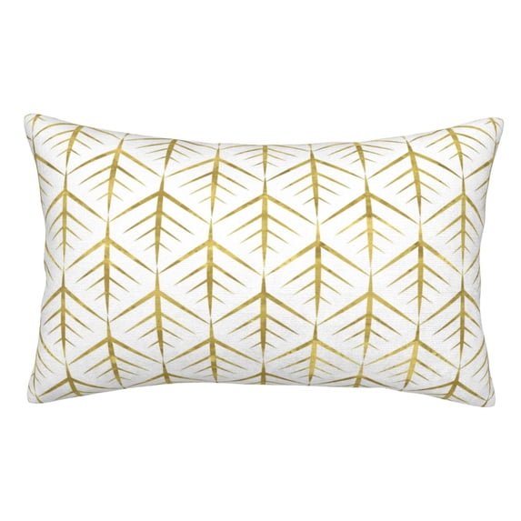 Disketp Pillow Covers White And Gold Geometry Pattern Throw Pillow Case Cushion Covers,Cushion For Bedroom,Couch,Home-16"X24"