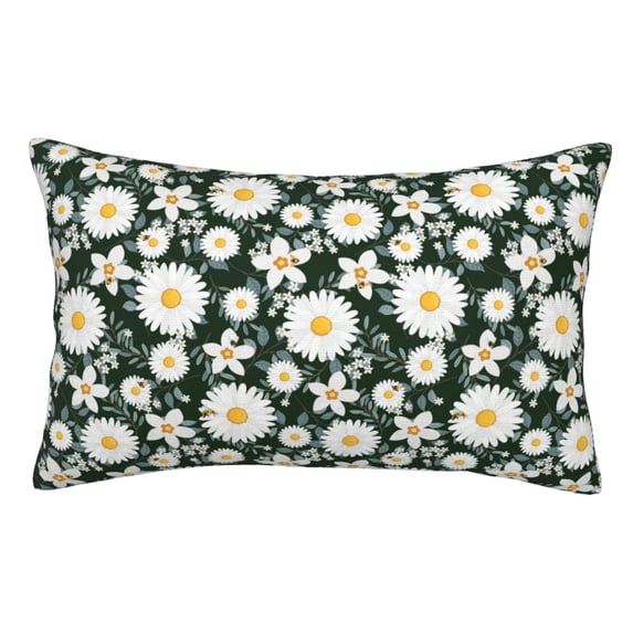 Disketp Pillow Covers White Daisies And Bee Pattern Throw Pillow Case Cushion Covers,Cushion For Bedroom,Couch,Home-20"X30"