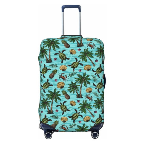 Disketp Pineapple Sea Turtle Elastic Travel Luggage Cover Travel Suitcase Protective Cover For Trunk Case Apply To 18''-32'' Suitcase Cover-Small