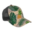 thumbnail image 1 of Disketp Pineapples Palm Leaves Print Trucker Hat Men Women - Mesh Baseball SnapBack Cap, 1 of 7