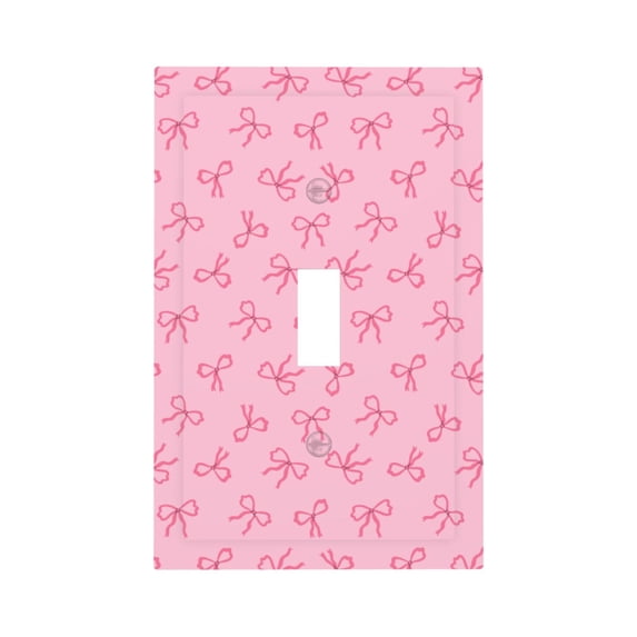 Disketp Pink Bows Decorator Light Switch or Receptacle Outlet Wall Plate Decorator Wall Plate Child Safe Outlet Cover-Style T