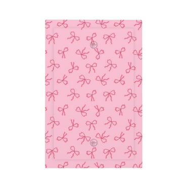 Disketp Pink Bows Decorative Light Switch or Outlet Wall Plate with Safety Cover-Style V