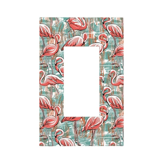 Disketp Pink Flamingo Decorator Light Switch or Receptacle Outlet Wall Plate Decorator Wall Plate Child Safe Outlet Cover-Style U