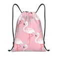 thumbnail image 1 of Disketp Pink Flamingo Drawstring Backpack Drawstring Gym Bags Draw String Bags for Sports, Gym, Travel, Swimming, Beach-Small, 1 of 6