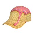 thumbnail image 1 of Disketp Pink Ice Cream Print Baseball Caps For Outdoor Sports Fashion Casual Outdoor Caps Men Women, 1 of 9