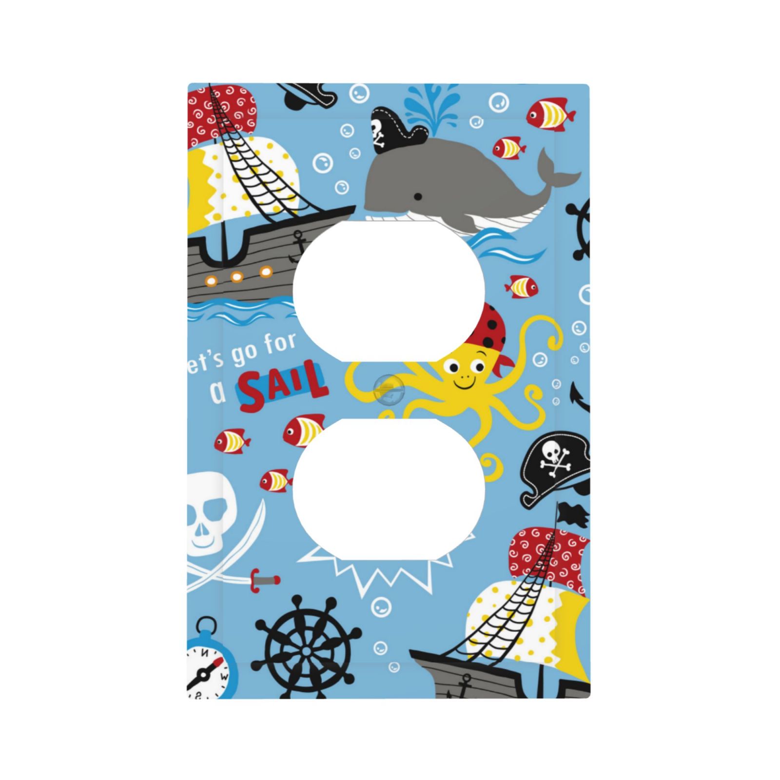 Disketp Pirate Marine Animals Decorative Light Switch or Outlet Wall