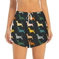 thumbnail image 1 of Disketp Plaid Dachshund Print Women's Shorts Workout Shorts for Athletic Gym Running Shorts with Phone Pockets Medium, 1 of 8