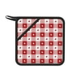 thumbnail image 1 of Disketp Plaid Heart Pot Holders Kitchen Insulation Mats Heat Resistant Pot-Holder Oven Anti-Scald Pads for Cooking Baking, 7.1*7.1inch, 1 of 8
