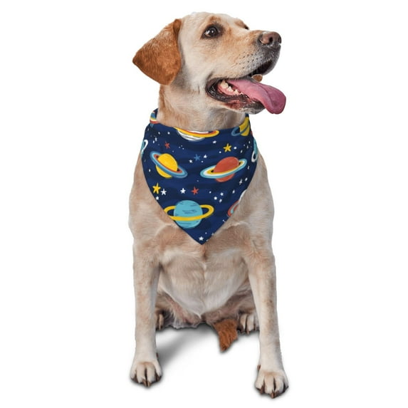 Disketp Planets and Stars Dog Bandanas 1PC Triangle Adjustable Puppy Bandana Bib Handkerchief for Large Medium Girl Dogs Pets Gift