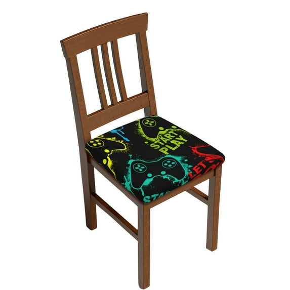 Disketp Play Game Start for Square Chair Cushion Covers for Hotel, Bedroom, Office,Machine Washable-Four Pieces