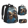 thumbnail image 1 of Disketp Playful Dolphins Underwater Large Capacity Backpack Lunch Bag Pencil Case Combination 3 Piece Set for Student, 1 of 7
