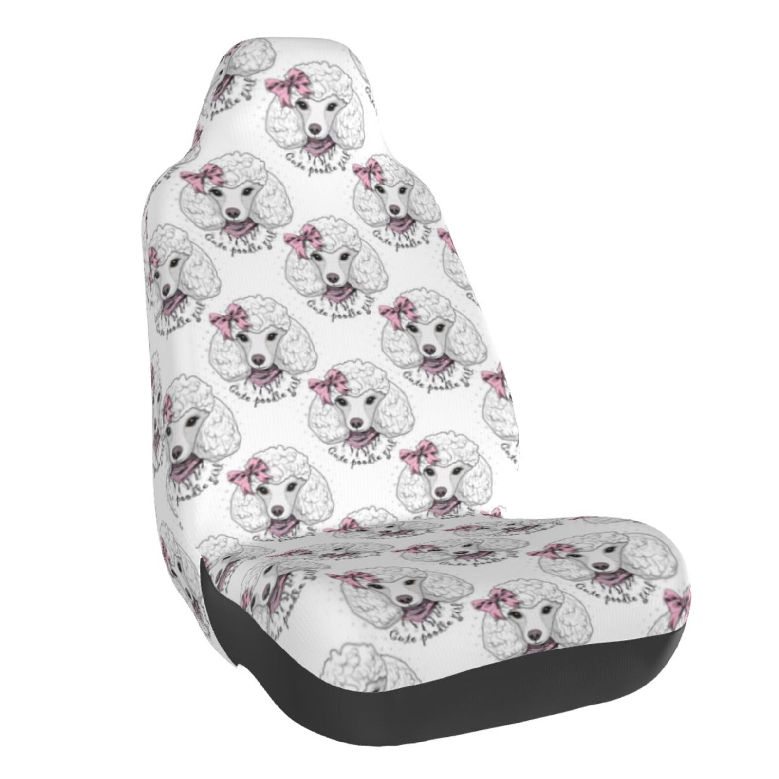 Puppy Dog Maltese Pattern Print Universal Fit Car Seat Cover