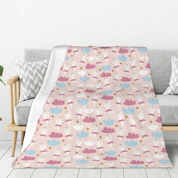 Disketp Poodle In Ballet Skirts Dancing Cozy Flannel Fleece Throw Blanket: Has a velvety texture for All Seasons - Perfect for Women, Men, & Kids"60"x50"