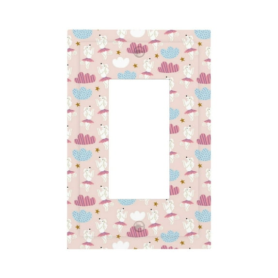 Disketp Poodle In Ballet Skirts Dancing Decorative Light Switch or Outlet Wall Plate with Safety Cover-Style U