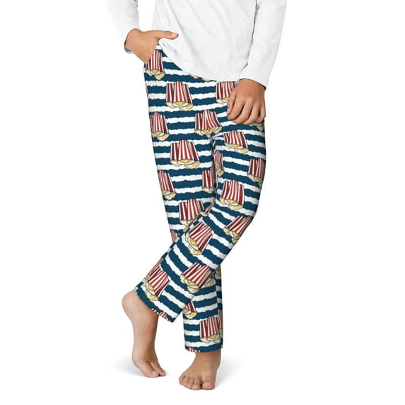 Disketp Popcorn for Teenagers' Pajama Pants ,Lounge Pants Teen joggers Ideal for Home, School, or Sports-XS(5-6)