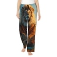 thumbnail image 1 of Disketp Prairie Meditating Lion for Women's Pajama Pants - Ultra Soft Fleece Sleep and Lounge Pants (Size: S-3XL)-Large, 1 of 6