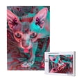 thumbnail image 1 of Disketp Psychedelic Hairless Cat Custom Puzzle Personalized Puzzles 1000 Pieces, Customized Picture Puzzle for Adult and Teens((29.5×19.7in, Vertical), 1 of 9