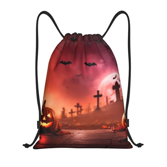 Disketp Pumpkins Drawstring Backpack Drawstring Gym Bags Draw String Bags for Sports, Gym, Travel, Swimming, Beach-Small