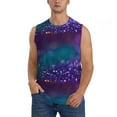 thumbnail image 1 of Disketp Purple And Green Glitter Sleeveless Tshirts For Men, Muscle Shirts For Men Dry Fit Tank Top-Large, 1 of 8
