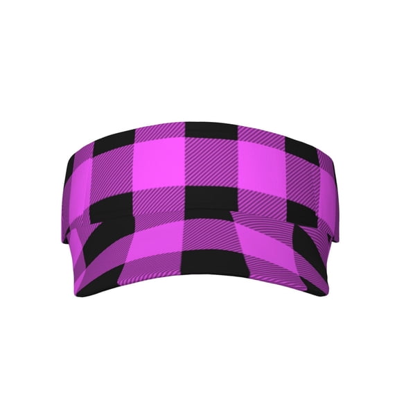 Disketp Purple Black Buffalo Plaid Sun Visors for Women Men Unisex Tennis Golf Visor Hat Adjustable Summer Hats Sport Outdoor Visor Hat UV Protection Cap