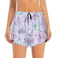 thumbnail image 1 of Disketp Purple Butterfly Print Women's Shorts Workout Shorts for Athletic Gym Running Shorts with Phone Pockets XX-Large, 1 of 8