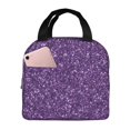 thumbnail image 1 of Disketp Purple Glitter Lunch Bag for Women Men, Leakproof Thermal Cooler Sack Food Handbags Case High Capacity forTravel Work School Picnic, 1 of 5