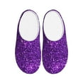 thumbnail image 1 of Disketp Purple Glitter Women's Men's Slippers Plush Slip-On House Slipper for Winter Indoor Soft Cushion Non-slip Fluffy Slides Slippers-8, 1 of 7