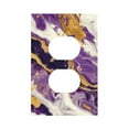 thumbnail image 1 of Disketp Purple Gold Marble Swirls Decorative Light Switch or Outlet Wall Plate with Safety Cover-Style S, 1 of 6