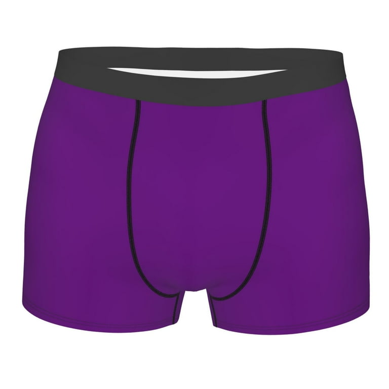 Disketp Purple Men'S Boxer Briefs,Soft And Breathable Cotton